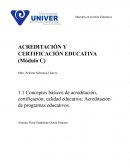Conceptos básicos de acreditación, certificación, calidad educativa: Acreditación de programas educativos