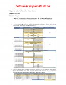 Cálculo de la planilla de luz