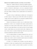 Reflexiones sobre la calidad de la educación y sus referentes: en el caso de México