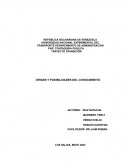 Origen y posibilidades del conocimiento