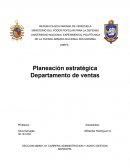 Planeación estratégica Departamento de ventas