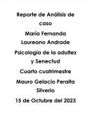 Reporte de Análisis de caso. Psicología de la adultez y Senectud
