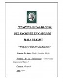 Responsabilidad civil del paciente en casos de mala praxis