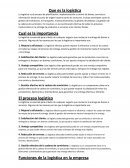 Que es la logística. Cual es la importancia