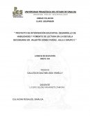 Proyecto de intervención educativa: desarrollo de habilidades y fomento de lectura en la escuela secundaria
