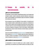Campo de estudio de la macroeconomía