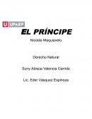 El príncipe de Nicolás Maquiavelo. Derecho Natural