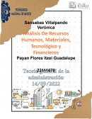 Análisis De Recursos Humanos, Materiales, Tecnológico y Financieros