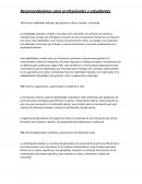 Recomendaciones para profesionales y estudiantes