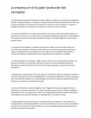 La empresa en el Ecuador (evolución del concepto)