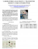Laboratorio analógico 2: Transistor mosfet como interruptor