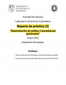 Determinación de sólidos y humedad por gravimetría