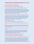 Biodiversidad y la seguridad alimentaria en el Perú