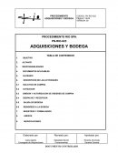 Procedimiento general. Adquisiciones y bodega