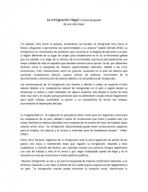 La inmigración ilegal: la dura búsqueda de una vida mejor. Página 1