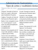 Tipos de cortes y vocabulario técnico de gastronomía