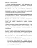 Certificaciones de lotes de producción