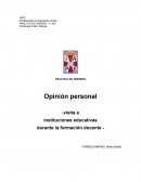 Practica docente. Apreciación personal sobre las visitas