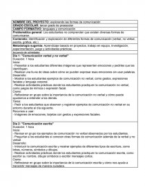 Proyecto: explorando las formas de comunicación. Página 1
