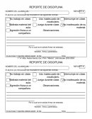 Reporte de disciplina. Agresión física a un compañero