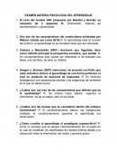 Examen materia psicología del aprendizaje