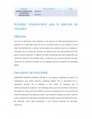 Estudio-matriz para la selección de mercados