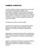 Principales puntos sobre el cambio climático