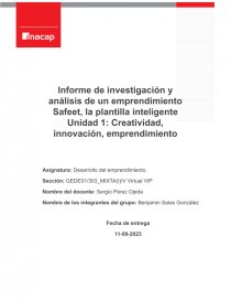 Emprendimiento Safeet. Página 1