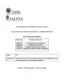 Reporte proceso administrativo para la planificacion de un presupuesto