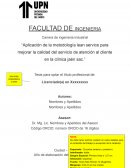 Aplicación de la metodología lean service para mejorar la calidad del servicio de atención al cliente en la Clínica Jaén SAC
