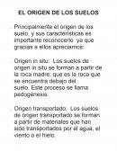 El origen de los suelos