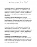 Apreciación personal “School of Rock”
