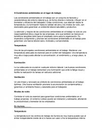 Condiciones ambiéntales en el lugar de trabajo. Página 1