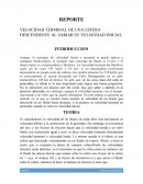 Velocidad terminal de una esfera descendente al variar su velocidad inicial