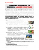 Finanzas criminales en Colombia Lavado de activos