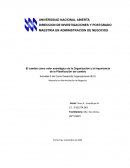 El cambio como valor estratégico de la Organización y la importancia de la Planificación del cambio