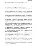 Educación Musical. Frases de evaluación para salas de 4 años