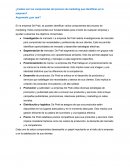 ¿Cuáles son los componentes del proceso de marketing que identificas en la empresa?