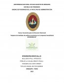 Impacto de medidas de política económica en la empresa Inmobiliaria ECOESPACIO