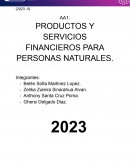 Productos y servicios financieros para personas naturales