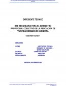 Red secundaria para el suministro provisional colectivo de la asociacion de vivienda Bosques de Arequipa