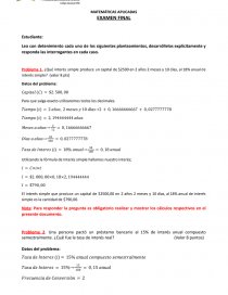 Examen final matemáticas aplicadas. Página 1