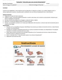 Evaluación: “Instructivo para una correcta interpretación”. Página 1