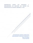 Diferencias entre los método y mecanismo de gestion del riesgo en portafolios de renta variable y fija
