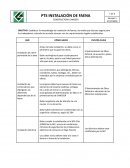 PTS instalación de faena constructora Canoser