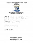 Cuadro comparativo respecto del matrimonio en la Constitución, en el Código Civil