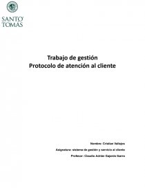 Asignatura: sistema de gestión y servicio al cliente. Página 1