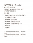 Desarrollo en la adolescencia