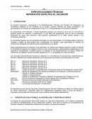 Especificaciones técnicas reparación asfáltica el Salvador