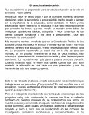 El derecho a la educacion